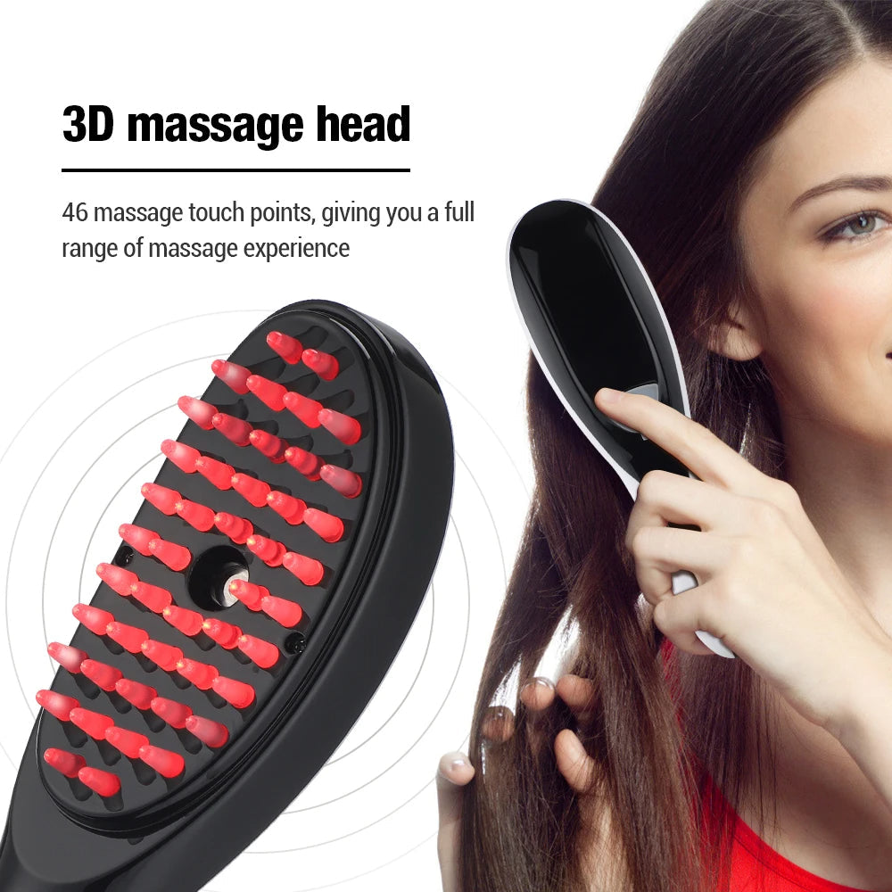 LED Electric Rechargeable Hair Growth Head Massager Brush