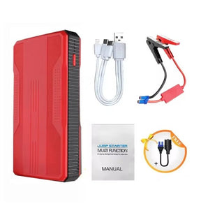 Booster Jumper Starter 12000mAh – Car Jump Starter, Power Bank, LED Flashlight & Air Compressor 🚗🔋