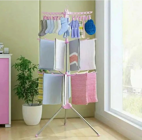 3-Layer Multifunctional Folding Drying Rack with 24 Clips